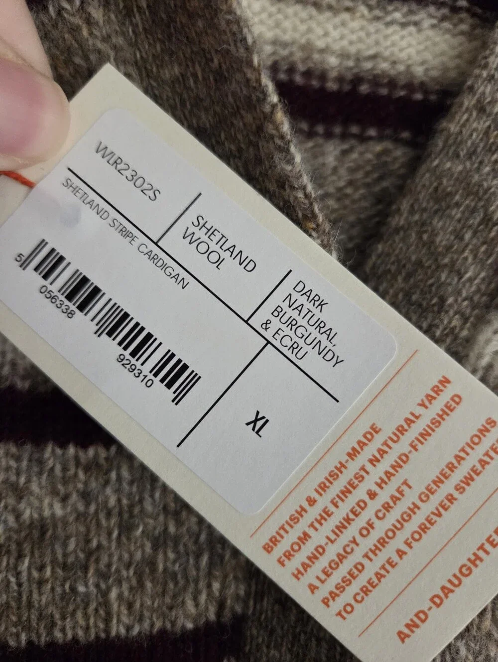 &daughter Shetland Stripe Cardigan size XL NWT